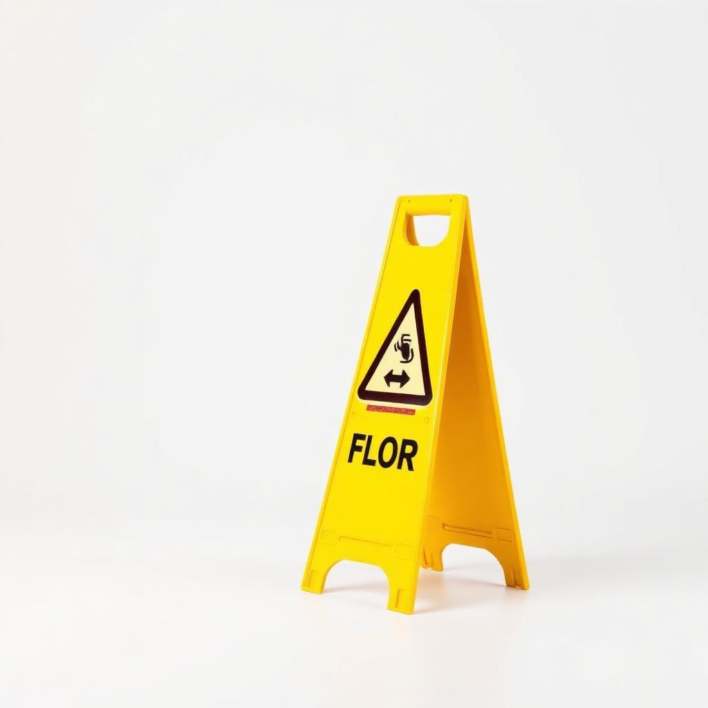 Yellow Wet Floor Caution Sign, 26 in.